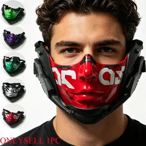 Cyberpunk Cool Half Face Mask, Halloween Party Mask, Science Fiction Mechanical Cosplay, Manga Exhibition Photography Props