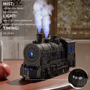 Essential Oil Diffuser 10.14 Oz Train Cool Mist Humidifier Quiet Aromatherapy Diffuser, with Night Light, Suitable for Bedroom and Desk Use
