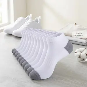 Men's Athletic Ankle Socks 10 Pairs Pack - Low Cut Breathable Cushioned Sports Socks for Running Gym Workout Casual Daily Wear Comfortable Lightweight Moisture Wicking Durable Socks for Men