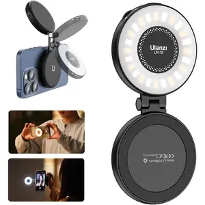 Magnetic Selfie Light, LED Fill Light Compatible with Magsafe, LED Selfie Ring Light Included Sticky Ring for Phones, for Selfies/Photography/TikTok/Zoom Calls/Video Conference Color Black