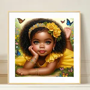 Teenager Pattern DIY Diamond Arts Colorful Painting Kit without Frame, Art Full Round Mosaic Diamond Kit with Tools, Home Wall Decoration, Diamond Painting Kits