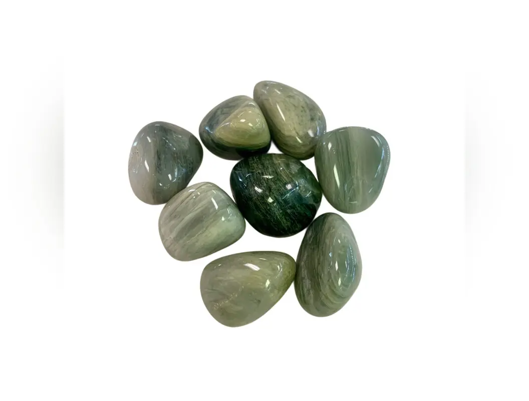 Green Hair Jasper Tumbled Stone Rare