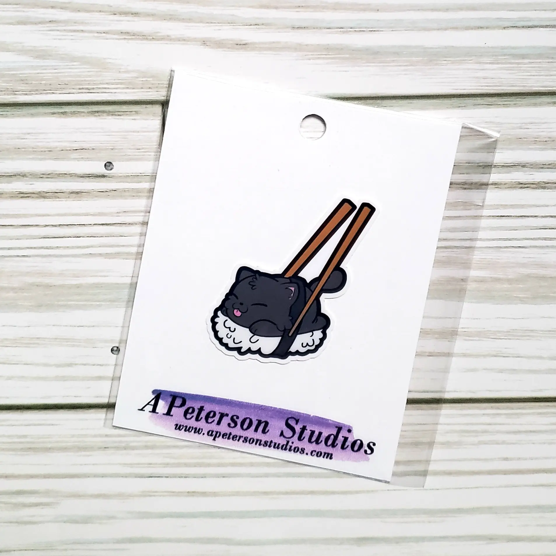 Sushi Cat Decorative Stickers - Waterproof Vinyl, Weatherproof Sticker Paper, 2.5x3 Inches