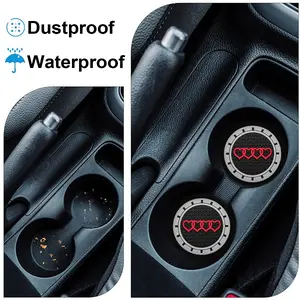 2Pack- 2.75inch Car Cup Holder Coaster for Audi A3 A4 A6 A8 Q2 Q3 Q5 Q7 Q8 S3 S5 S6 RS3 RS4 RS7 R8 TT Recessed Anti Slip Silicone Cupholder Coaster Interior Accessories