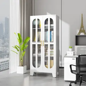 Metal Storage Cabinet 61"Tall Kitchen Pantry with 2 Doors & 3 Adjustable Shelves Freestanding Cupboard for Kitchen Living Room Laundry Room Hallway 61.02H 12 Scenes Covered