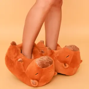 Wild Diva CIRI-01 Capybara Plush Cozy Animal Slippers