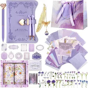 DIY Journal Diary With Lock Set Scrapbook Kit Stationary Diary Supplies Art Crafts Kit For Birthday valentines day  Holidays Ideal Gifts For Women Teen Kawaii Gifts Personalized Gifts Gifts For Best Friend Travel Diary Notebook