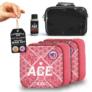 ACE XXL Series Pink Carpet ACO Pro Approved Cornhole Bag Kit | 4 Bags, 5/9 Speed + Break-In Kit + Carry Case