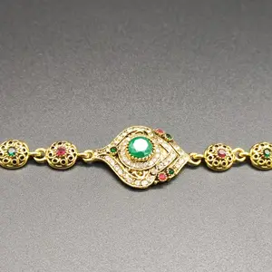 Zircon Decor MatchingDainty Jewelry for Fall Festival PartyDaily , Matching Bracelets, FallOutfits, Fall Freshness, Valentine'sDay, Mother's Day Gift,Bracelets For Women first layer gold-tone design new style vintage Women's Fashion Cuff Bracelet