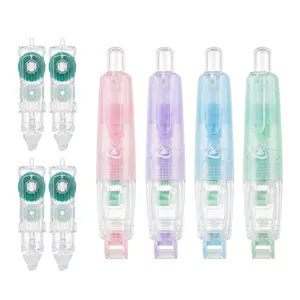 Leven 4PCS Pen-Style Dot Tape with Refills - 360° Rotating Tip, Instant Bond, No Mess Double-Sided Roller for Scrapbooking & Kids Crafts, Clean Fast Adhesive, No Liquid Needed