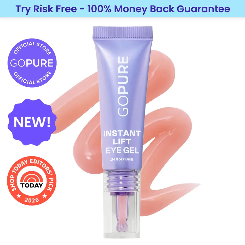 NEW! GOPURE Instant Lift Eye Gel - For the look of Puffiness & Bags, Wrinkles, Fine Lines and Dark Circles, Anti Aging Skin Care for Men & Women with Collagen Targeting Biotech Under Eye Brightener