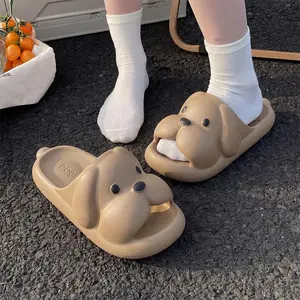 Cartoon Puppy Sandals Women's Summer Comfortable Thick Soled Wear-Resistant Cute Couples Slippers