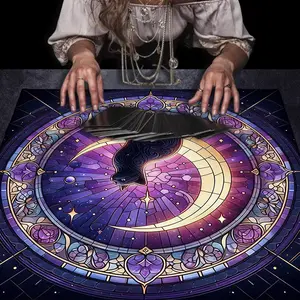 Creative Tarot Card Tablecloth, 1 Count Witch's Decorative Altar Cloth, Astrological Ritual Cloth, Decorative Tablecloth for Party and Gathering, Picnic Table Cover