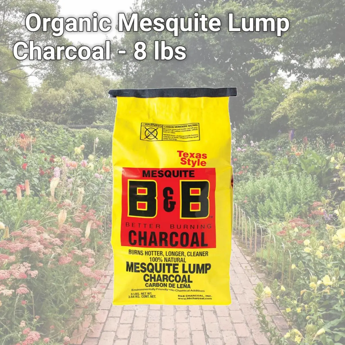 212 MAIN Organic Mesquite Lump Charcoal - 8 lbs Barbecue Fuel Bag for Grilling, Outdoor Camping