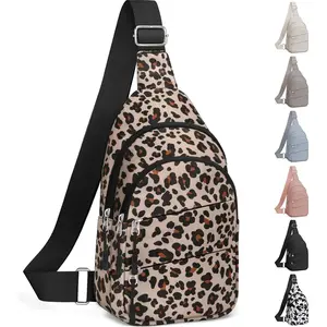 Crossbody Bags for Women, Sling Bag for Men, Small Hiking Backpack Anti  Lightweight for Outdoors Travel (M, Leopard)