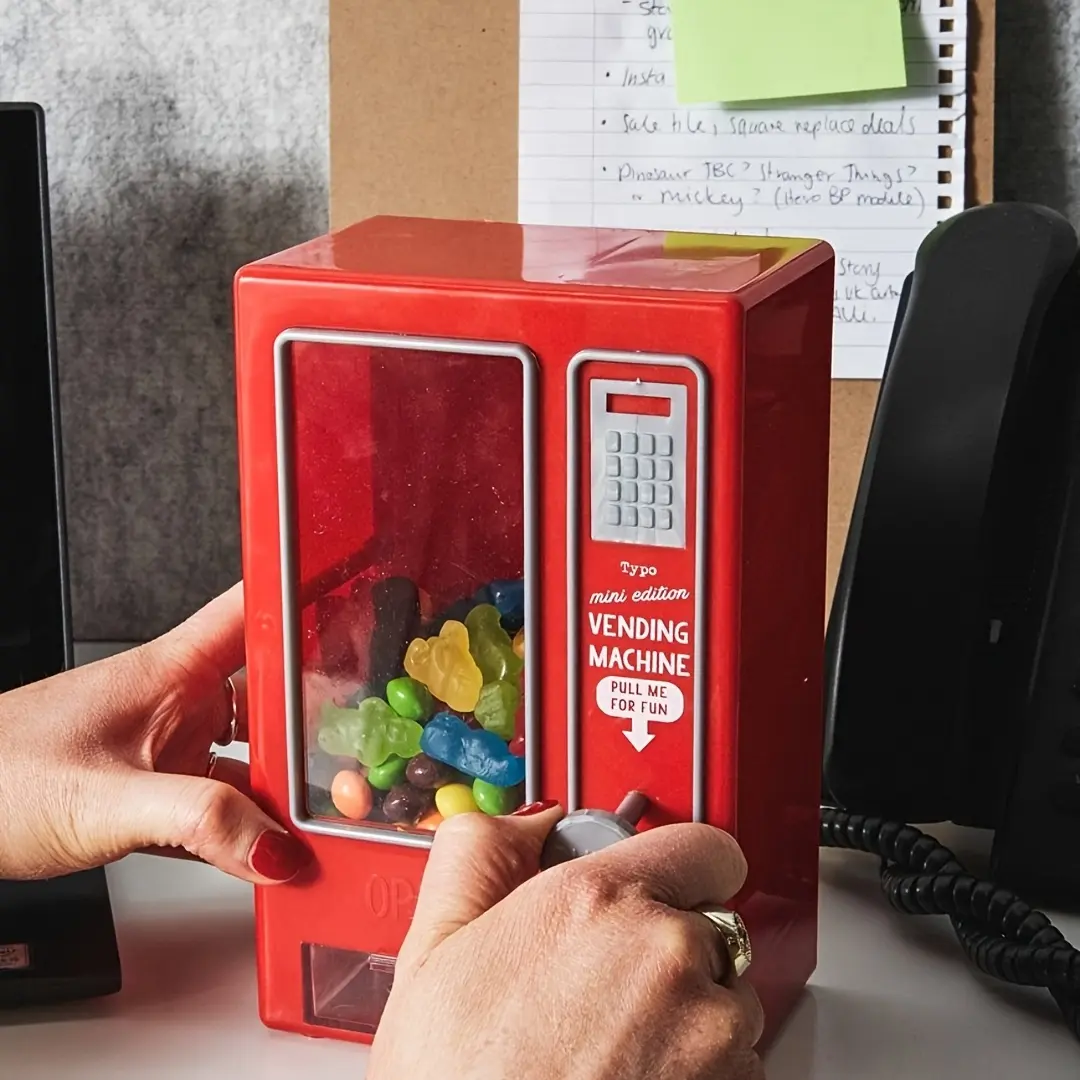 Retro Mini Candy Vending Machine Dispenser - Perfect for Gumballs, Jelly Beans & Treats - No Batteries Required - Ideal Kitchen Accessory & Great Gift for Youngsters