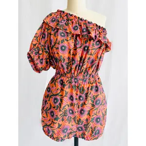 One Shoulder Ruffle Bubble Playsuit