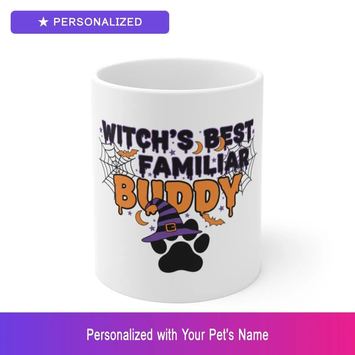 Custom Pet Halloween Spooky Mug Personalized Name Coffee Cup Pet Lover Gift