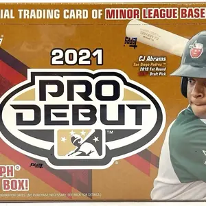 Topps 2021 Pro Debut Baseball Hobby Box - 4 Autograph or Relic Cards per Box, MiLB Prospects, 200-card Base Set, 24 Packs per Box