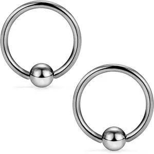 2-8PCS 16G G23 Titanium Captive Bead Ring Nose Rings Hoop Helix Daith Cartilage Tragus Earrings Nipple Eyebrow Body Piercing 8mm 10mm 12mm 14mm 16mm