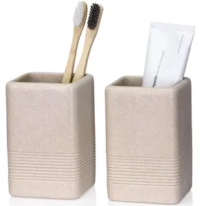 Toothbrush Holder, White Marble Toothbrush Stand, Compact & Space-Saving Toothbrush Stand, Minimalist Bathroom Essentials