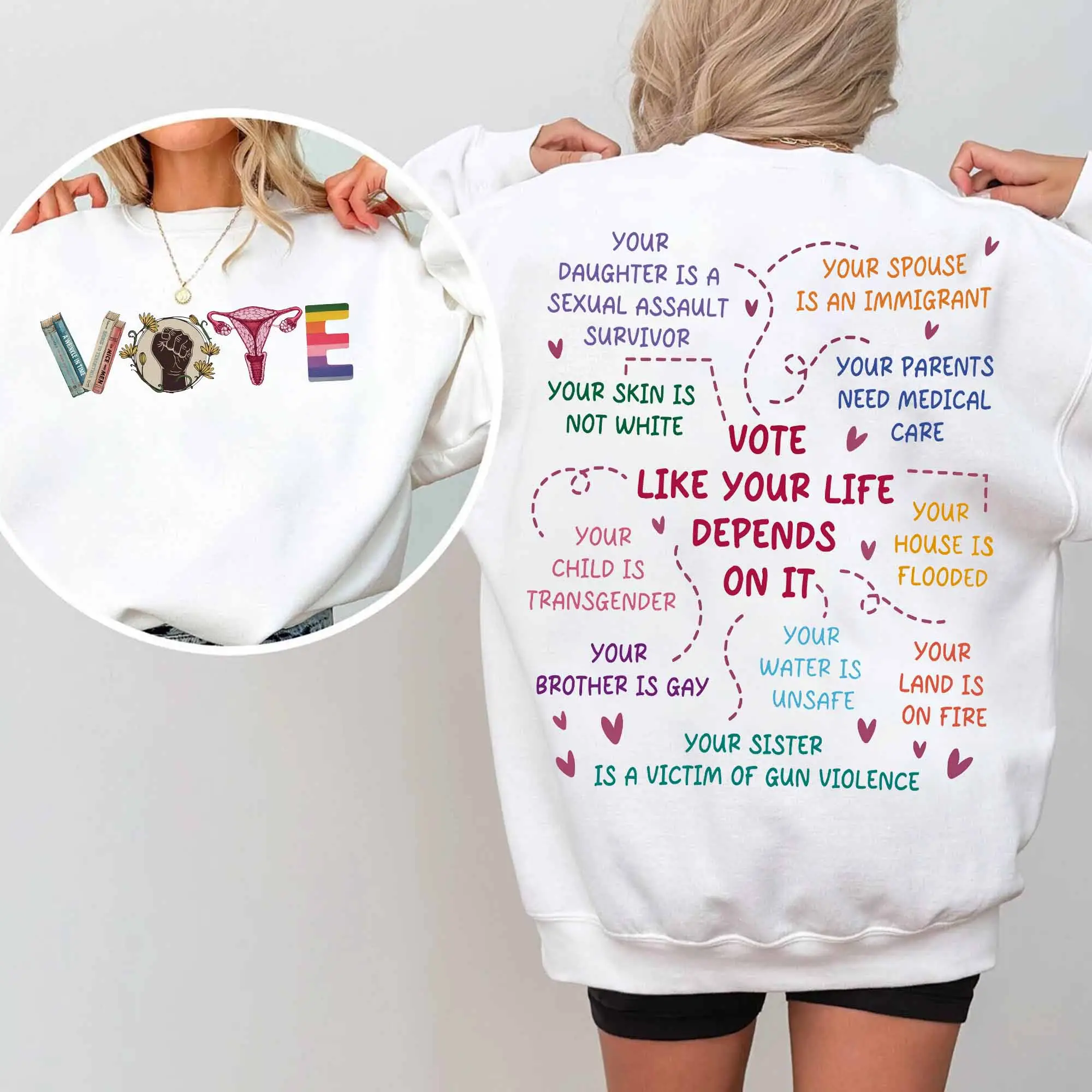 Vote Banned Books Shirt Reproductive Rights Tee Pro Roe V Wade TShirt LGBTQ Shirt  2Side