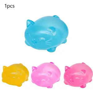 Soft Candy Cat and Sugar Ball Design, Anxiety Relief and Focus Toy, Maltose Filled Squeeze Cat Toy, Sensory Game, Slow Rebound Pressure Ball