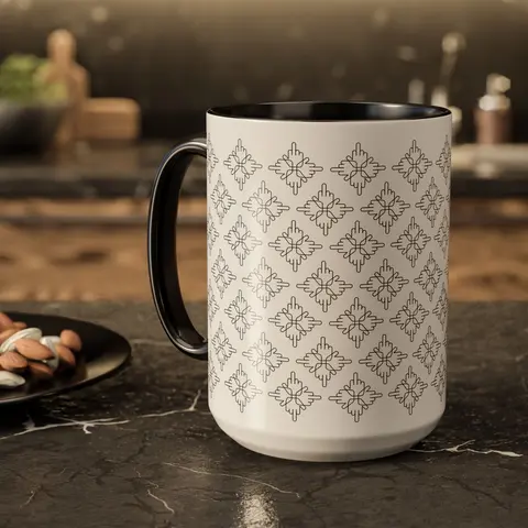 15oz Hidden Middle Fingers Coffee Mug, Subtle Swear Word Design, Colorful Ceramic Cup, Funny Gift for Adults, Novelty Tea Mug, Unique Kitchen Drinkware Reusable Washable