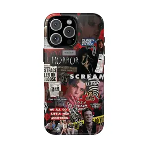 Scary Scream Ghostface Phone Case – Horror Movie Villain – Halloween Phonecase | Cover for iPhone 17 Pro Max Air 16 15 14 13 12 SE Max Pro & Samsung Galaxy S25 Ultra S24 S23 S22 S21 Plus Gift