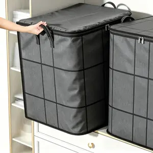 Large Capacity Storage Bag, Foldable Clothing Organizer, Multi-Purpose Home Bedroom Dormitory Storage Pouch, Zipper Pouches, Multifunctional Storage Bag, 1 Piece