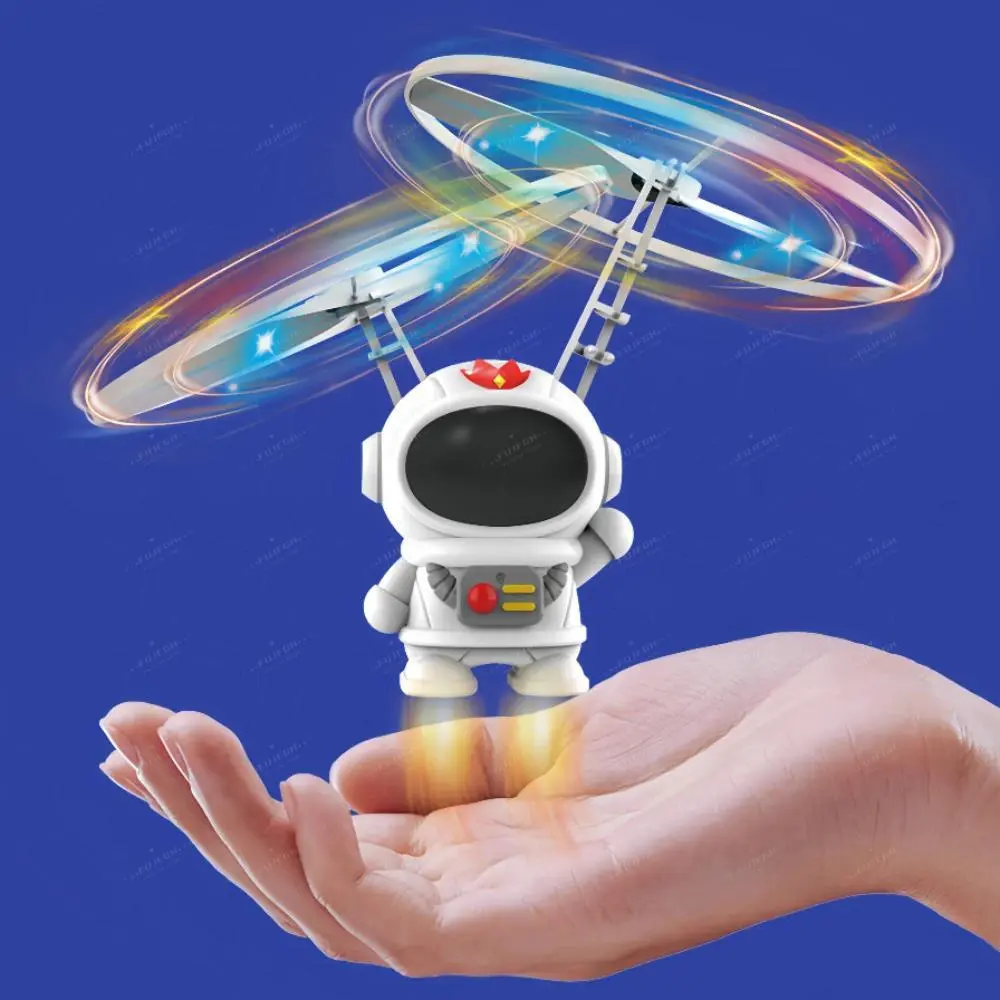 Luminescent Levitating Astronaut Robot Toy - Wireless Hand-Controlled Rotating Ball Drone, Plastic/Metal Aircraft with Lights, Interactive Outdoor Toy for Ages 5+ Kids Gift