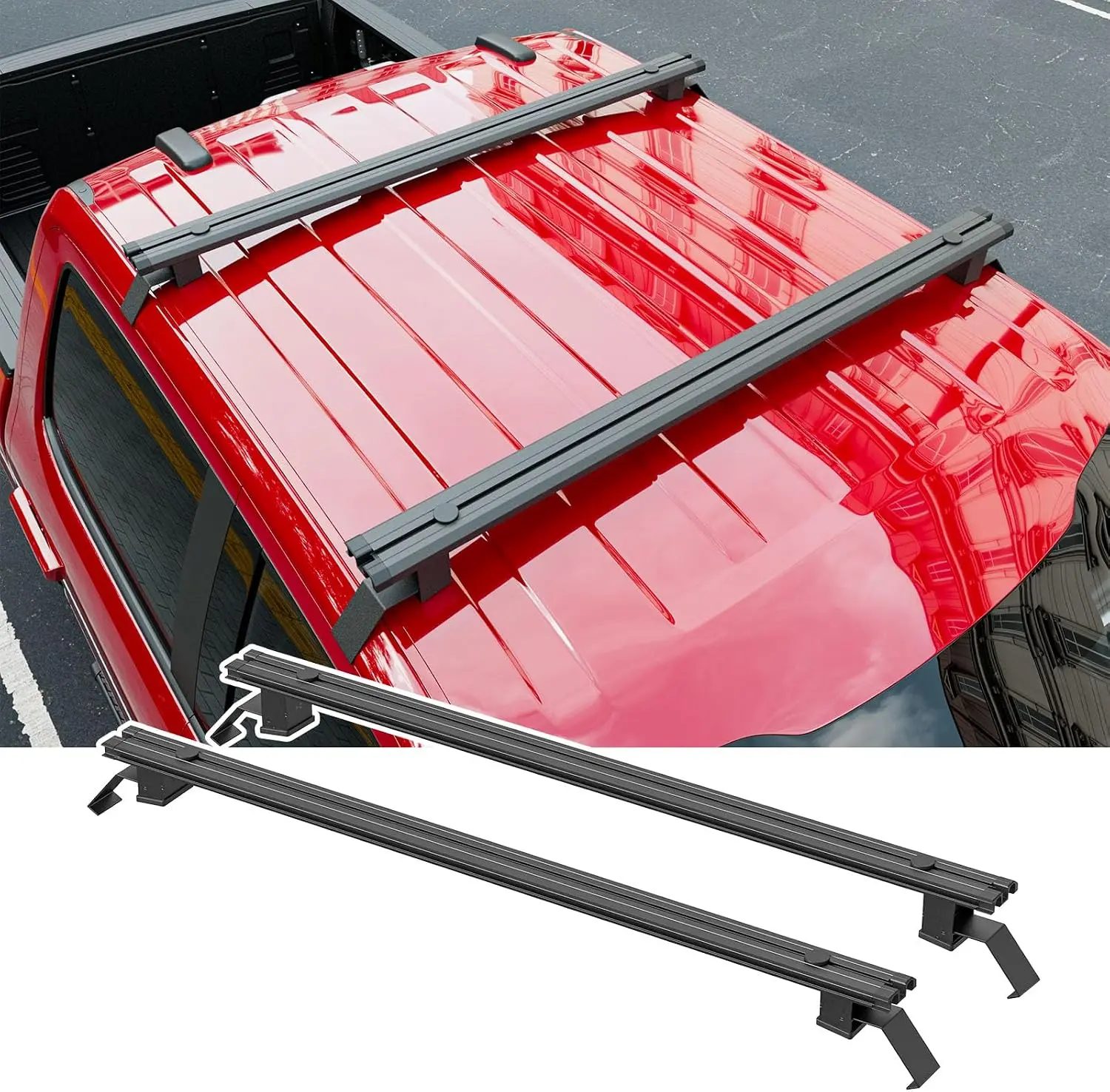 [Fits 21-26 F150] Roof Rack Cross Bar Compatible with 2021-2026 Ford F150 Crossbar Roof Rail Aluminum Luggage Carrier Replacement for 2021-2026 Ford F-150 Accessories