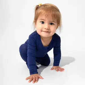 Starry Night Blue Bamboo Convertible Footie Baby Sailor Outfit Winter