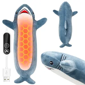 HOTHUGZ Shark Heating Pad - Cute Soft Plush Heating Pad for Cramps & Pain Relief, Unique Stuffed Animal Design, Wireless Portable Electric Heat Pad, Universal USB Powered, Perfect Winter Gift for Adults