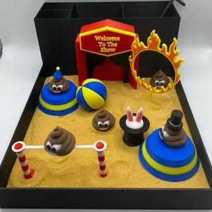 Welcome to the Show Zen Garden, Mini Desk Decor, Sensory Calming Sand Garden for Desk, Fidget Stress Relief, Office Decor, Cubicle Decor