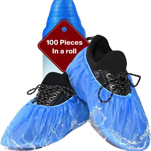 Roll CPE Shoe Covers Disposable Booties for Indoors, Waterproof, 100 PCS in a Roll, Ideal for Housework and Decorating