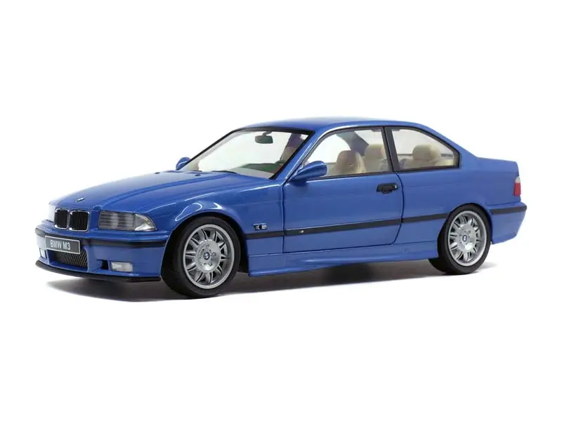1:18 Scale Diecast Metal 1990 BMW E36 M3 Coupe Model - Estoril Blue, Solido S1803901 Collectible Diecast Car Toy
