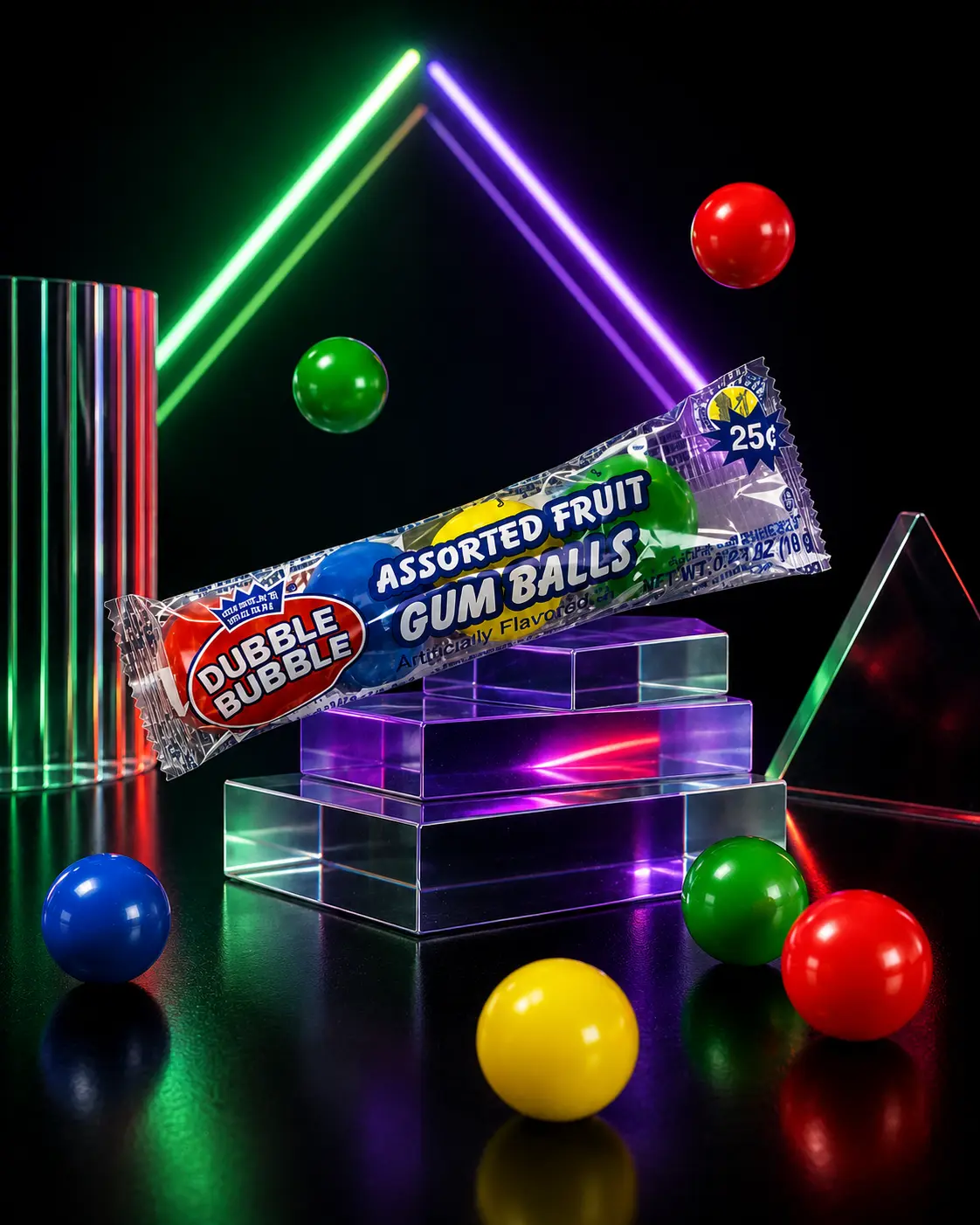 Dubble Bubble Assorted Fruit Flavored Gumballs 36 ct.