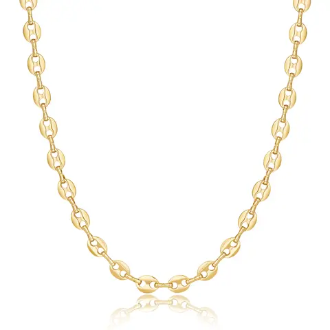 KissYan Women's 14K Gold Plated Necklaces - Dainty Adjustable Length Layer-Ready Chain with Figaro, Snake, Mariner, Cuban Link Options, Handmade Gift-Box Jewelry for Christmas, Chunky Chain Anklets Compatible Accessory