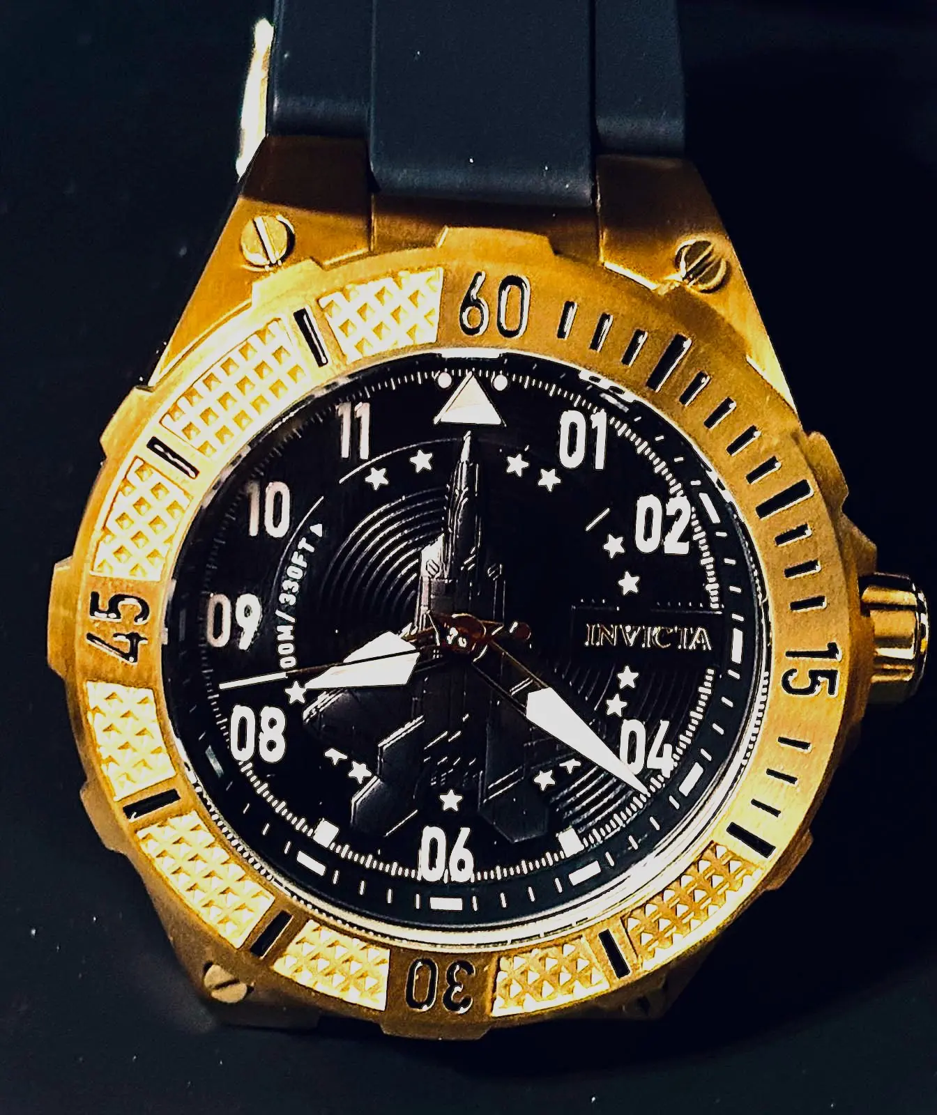Invicta Aviator Ascend Men’s Watch - 50mm Case, Black Jet-Embossed Dial - Model 39889