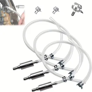 1/3Pcs Universal Brake Fluid Deflerator, Brake Bleed Hose, Brake System Bleeding Tools, Auto Motorcycle Clutch One-Way Check Valve Tube Deflation Tool Kit Hose with Metal Clamp.