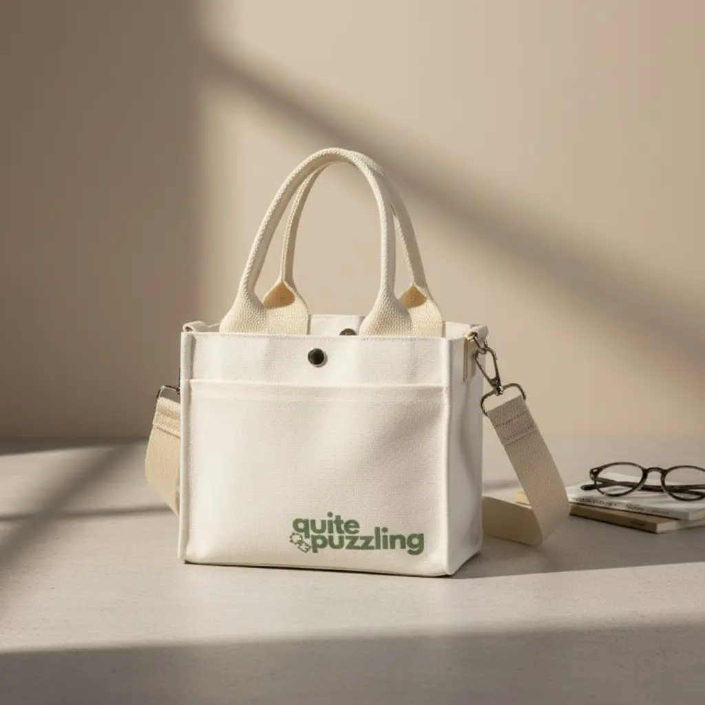 The QP Tote Bag Mini - Compact Lightweight Washable Durable Everyday Use Tote Bag for Small Errands