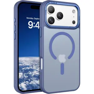 Phone cases for iPhone 17 Pro Max16 15 14 13 12 11 Pro Max Magnetic Case [Compatible with Magsafe] Translucent Matte Supports Wireless Charging Men Women Slim Shockproof Protective Cover case for iphone 17 Pro Max-Black