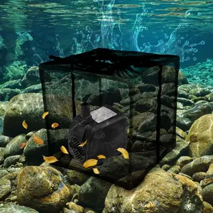 Pond Pump Filter Bag Solid Pump Mesh Box Adjustable Pond Filter Box Protective Pump Barrier Bag Thickened Pump Mesh Bag Anti Clogging Filter Bag with Drawstring for Outdoor