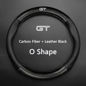 O Type Leather Car Steering Wheel Cover, Anti Slip, Compatible with Ford Shelby Gt500, Gt350, Bronco, Mustang, Car Accessories