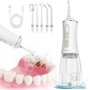 Water Dental Flosser 50-Day Battery, IPX7 Waterproof, 5 Tips, 300ML Oral Irrigator for Braces & Sensitive Gums | Deep Plaque Removal, 4 Modes