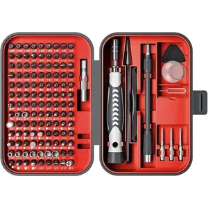 Set - Precision  Bit Sets 130 in 1, Mini Hex Phillips Torx Slotted  Bit Set with Tool Box, Ideal for Electronics, Laptop, , Jewelers and (130-IN-Red)