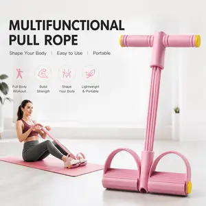 6-Tube Elastic Yoga Pedal Puller, Multifunction Tension Resistance Band, Full Body Home Workout Equipment for Abdominal Training, Sit Up Yoga Fitness
