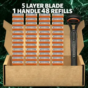 Men's manual shaver kit, blade material is safe and rust proof, easy to use and replace, high-quality material can be washed with water as a whole, classic men's shaving tool