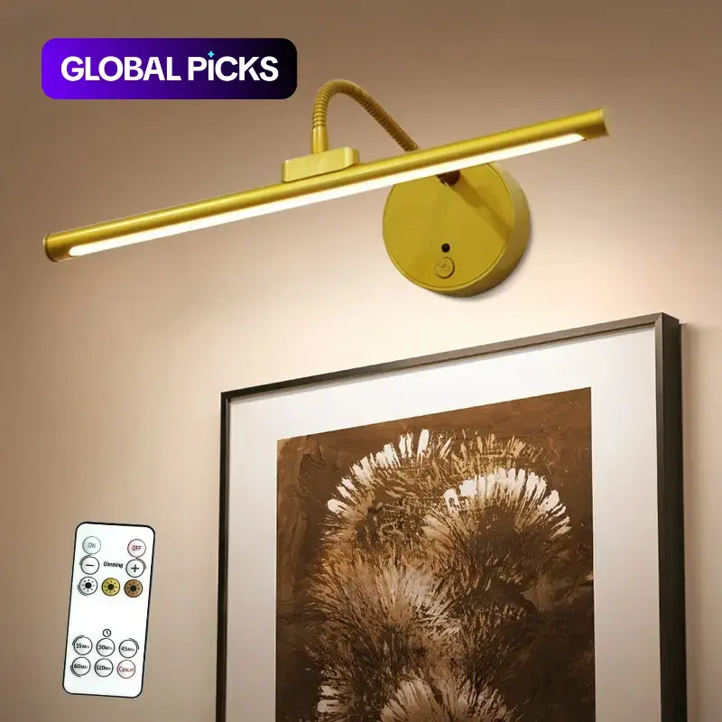 USB-Rechargeable Wall-Mounted Light, Dimmable Picture Light with Remote Control for Paintings, Portraits, and Gallery Art, Artwork Lighting, Modern Mood Lighting, Indoor Wall Light #GLOBAL PICKS